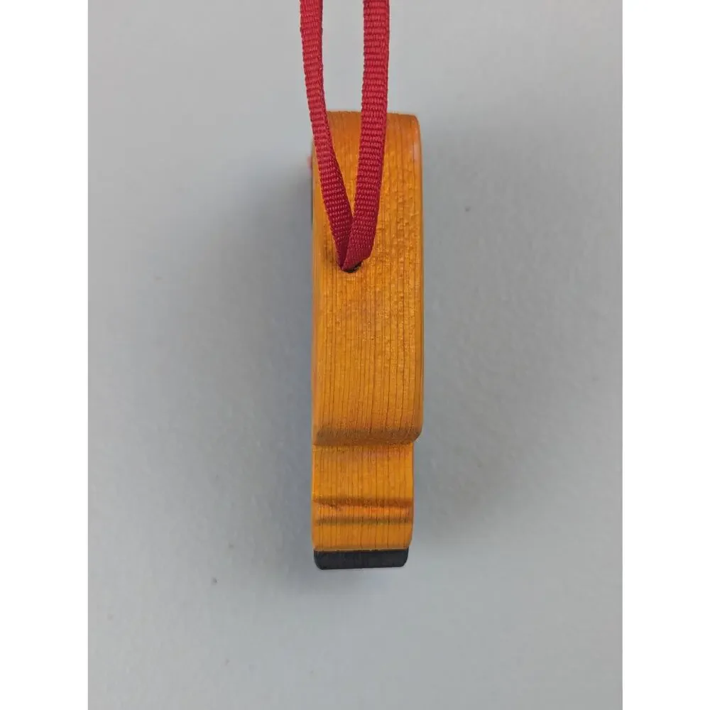 Vtg Wooden Train Ornament Puzzle Yellow Black Christmas Retro Eclectic Cottage